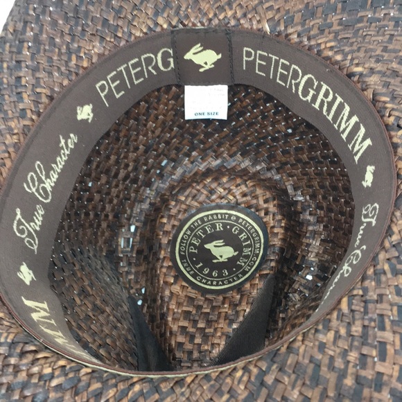 Peter Grimm Brown Straw Studded Cowboy Hat Festival Western Country Concert - Picture 9 of 16